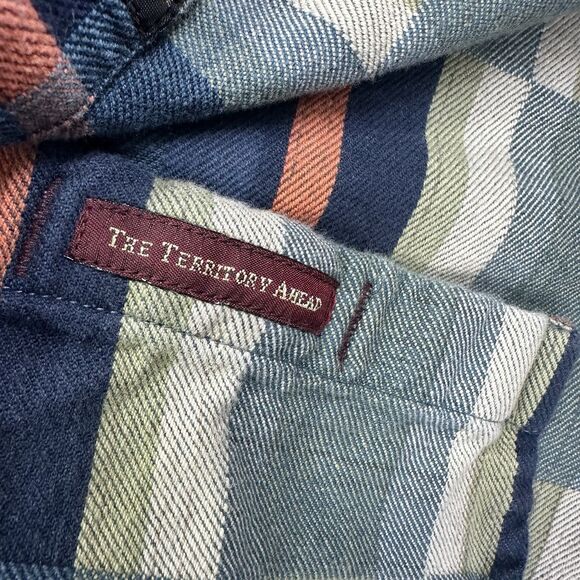 The Territory Ahead Southwestern Aztec Shirt Men's XXL Long Sleeve Blue Flannel - Picture 9 of 12